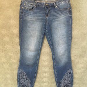 Torrid Crop Jean with Embroidered Ankles